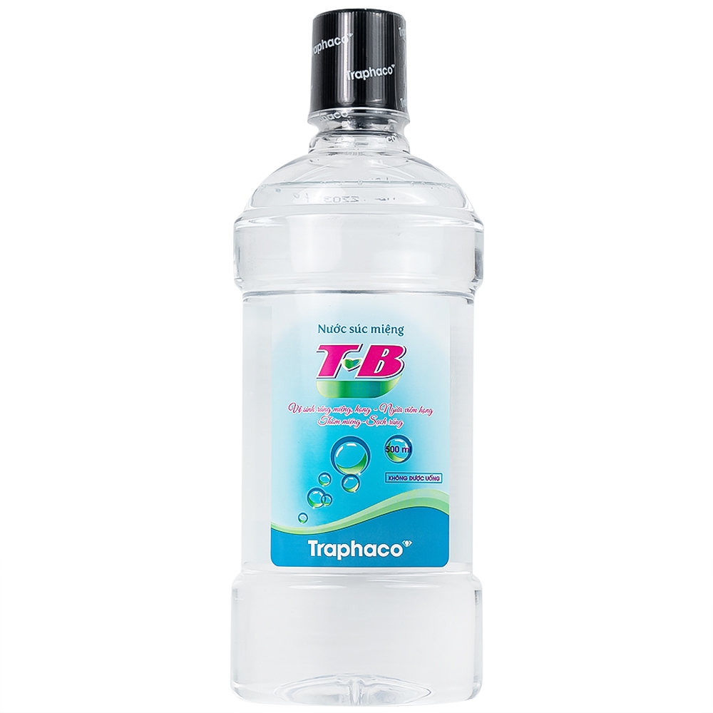 Nước súc miệng T-B Traphaco 500ml vệ sinh răng miệng, họng, ngừa viêm họng, thơm miệng, sạch răng