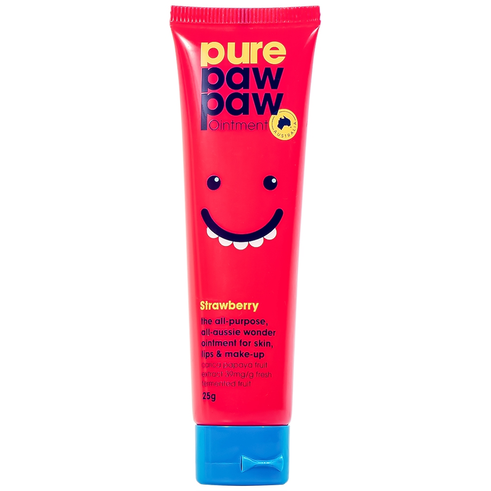 Kem Pure Paw Paw Ointment hương dâu giúp dưỡng ẩm, giảm nứt nẻ, trị bỏng, côn trùng cắn (25g)