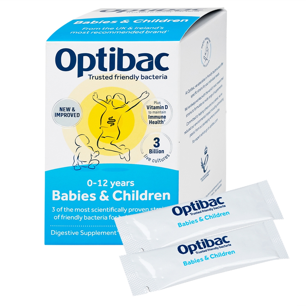 Bột Optibac Babies and Children Optibac Probiotics bổ sung lợi khuẩn cho đường ruột, hỗ trợ tiêu hóa (30 gói)