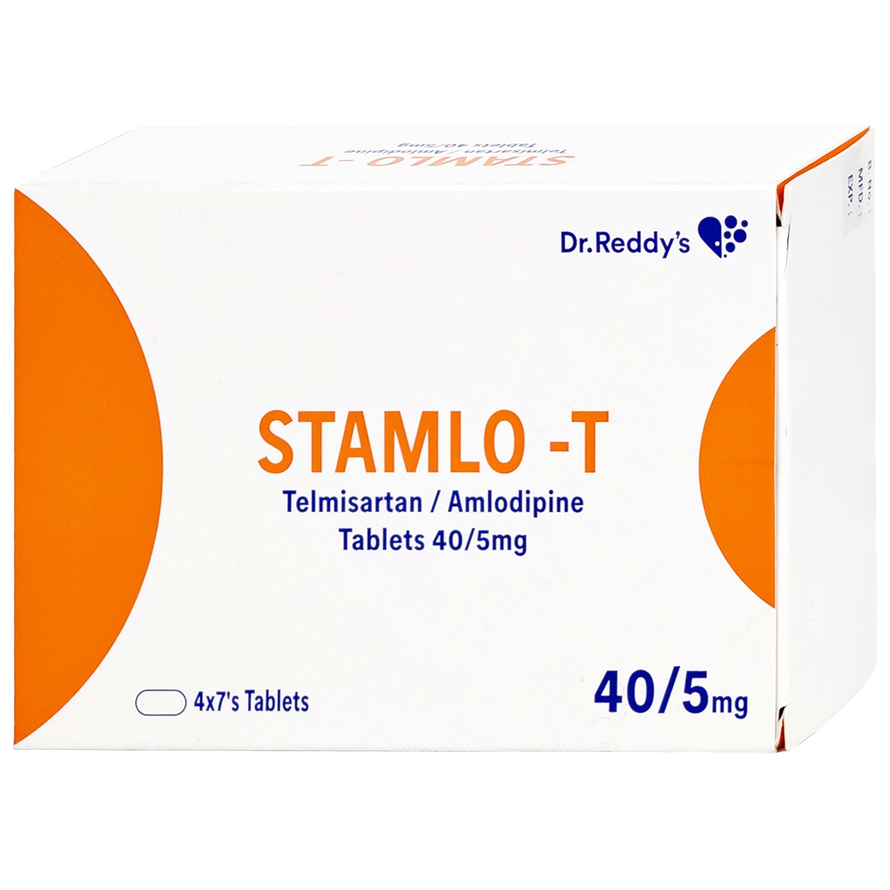 Thuốc Stamlo-T 40mg/5mg Dr.Reddy điều trị tăng huyết áp (4 vỉ x 7 viên)