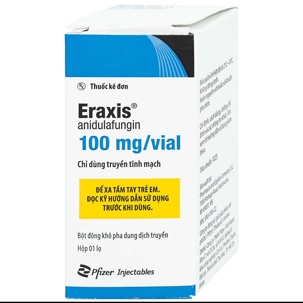 Thuốc Eraxis 100mg/vial Pfizer điều trị nhiễm trùng candida - nấm men trong máu