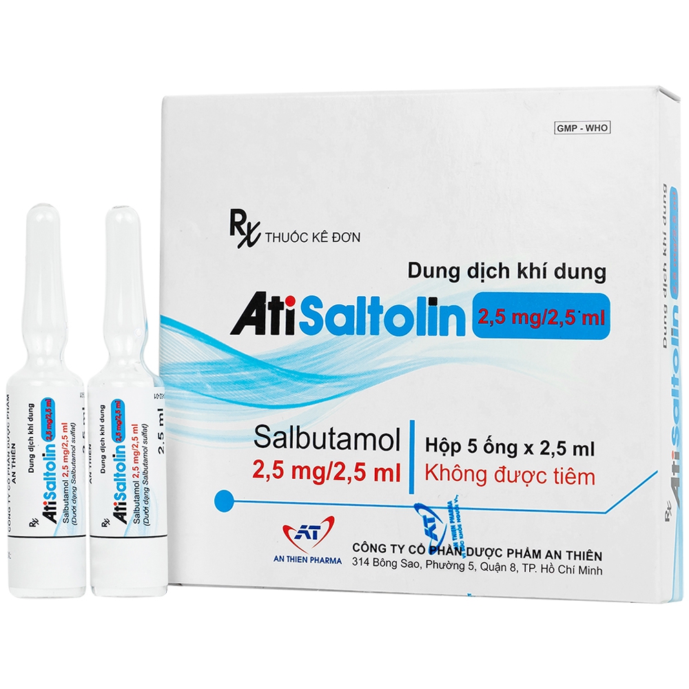 Dung dịch khí dung AtiSaltolin 2,5mg/2,5ml An Thiên điều trị chứng co thắt phế quản (5 ống)