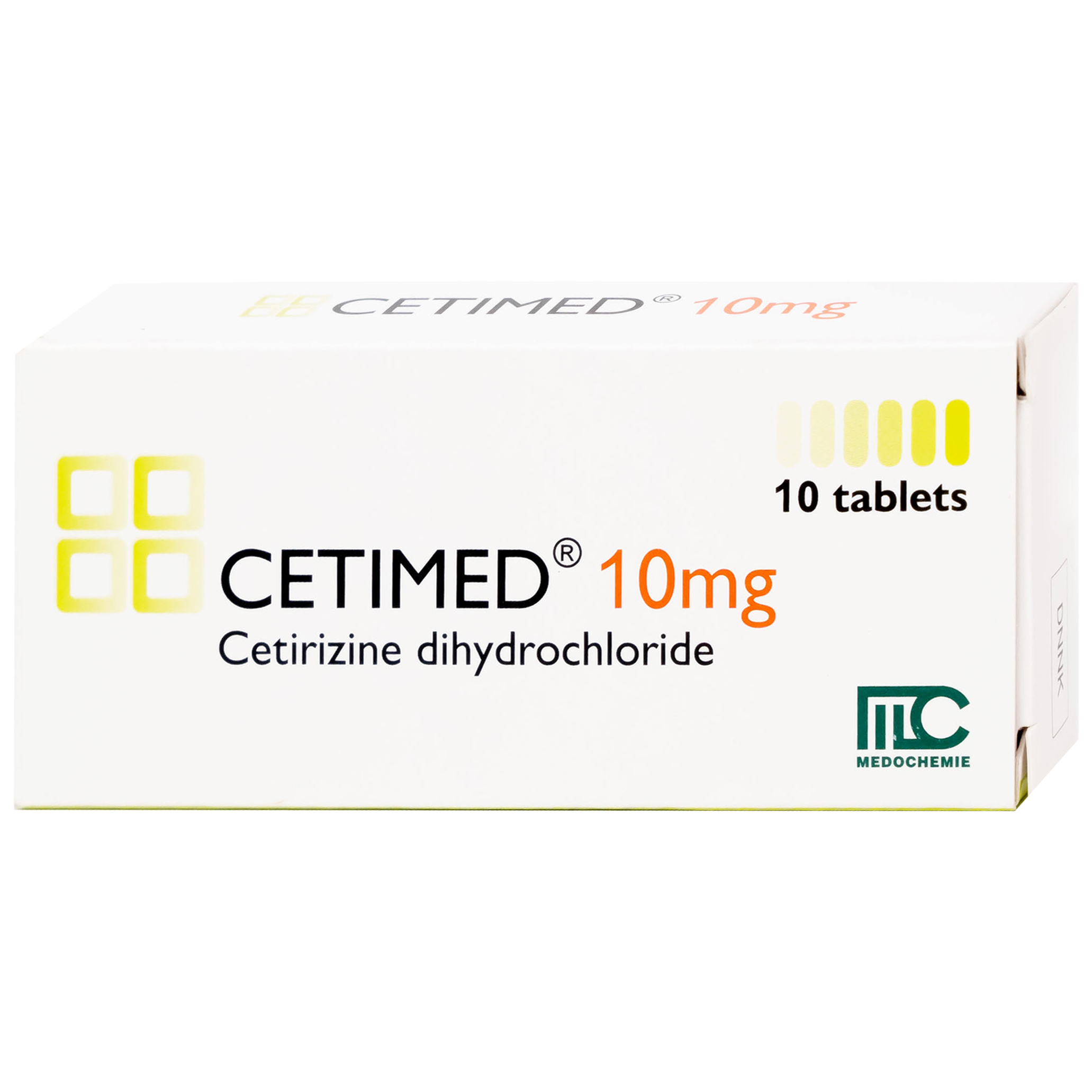 Thuốc Cetimed 10mg Medochemie điều trị triệu chứng viêm mũi dị ứng (1 vỉ x 10 viên)