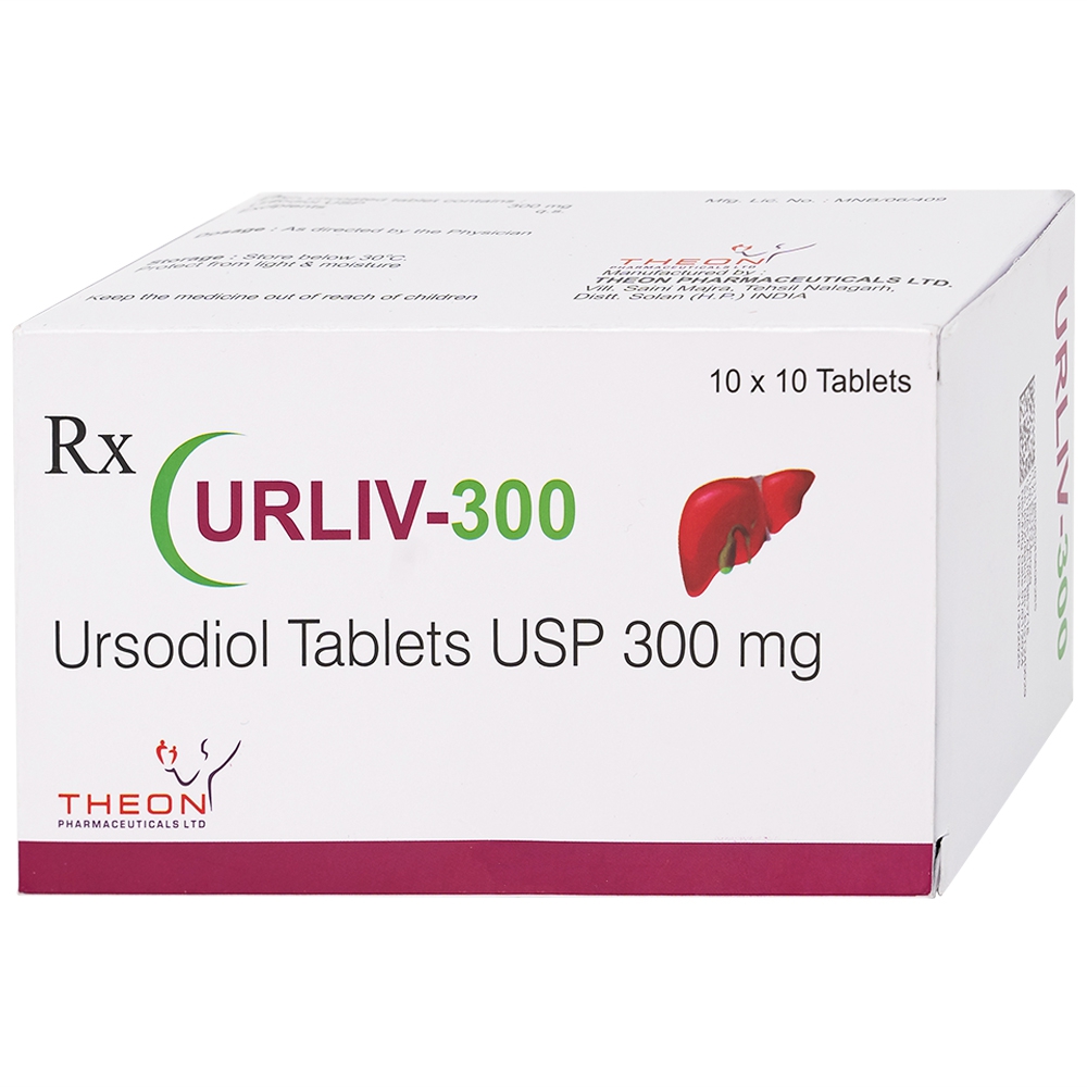 Thuốc Urliv 300 Theon Pharmaceuticals điều trị làm tan sỏi mật, cải thiện chức năng gan (10 vỉ x 10 viên)