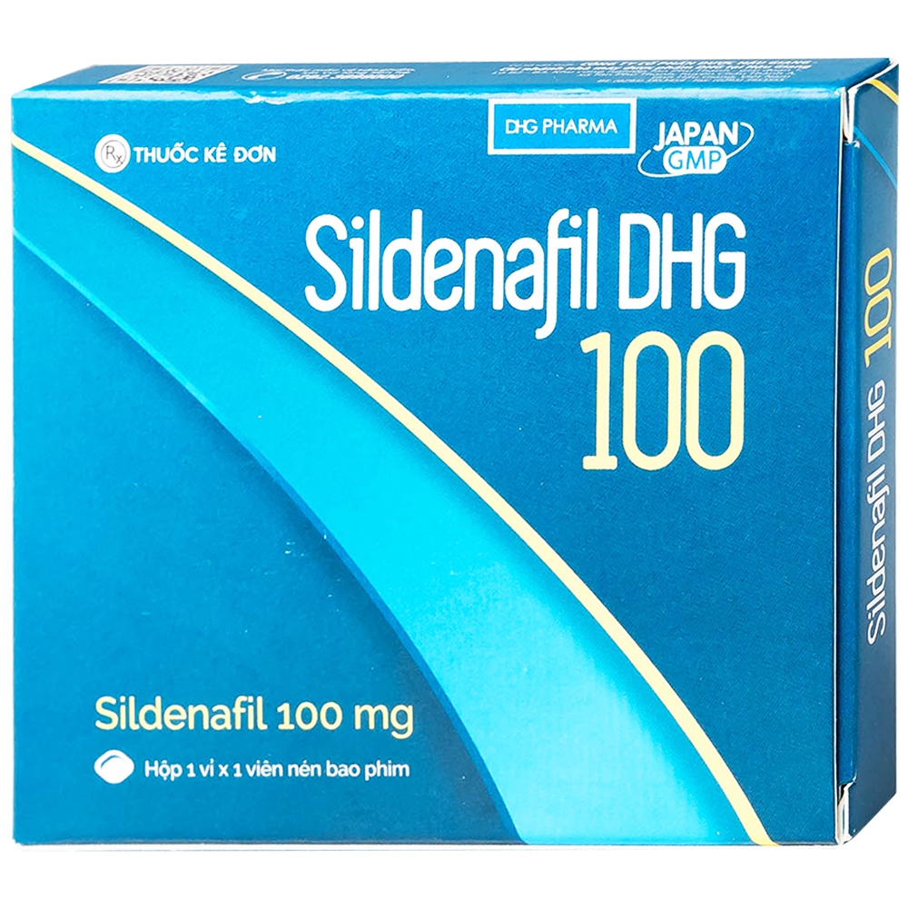 Thuốc Sildenafil DHG 100 điều trị các rối loạn cương dương (1 vỉ x 1 viên)