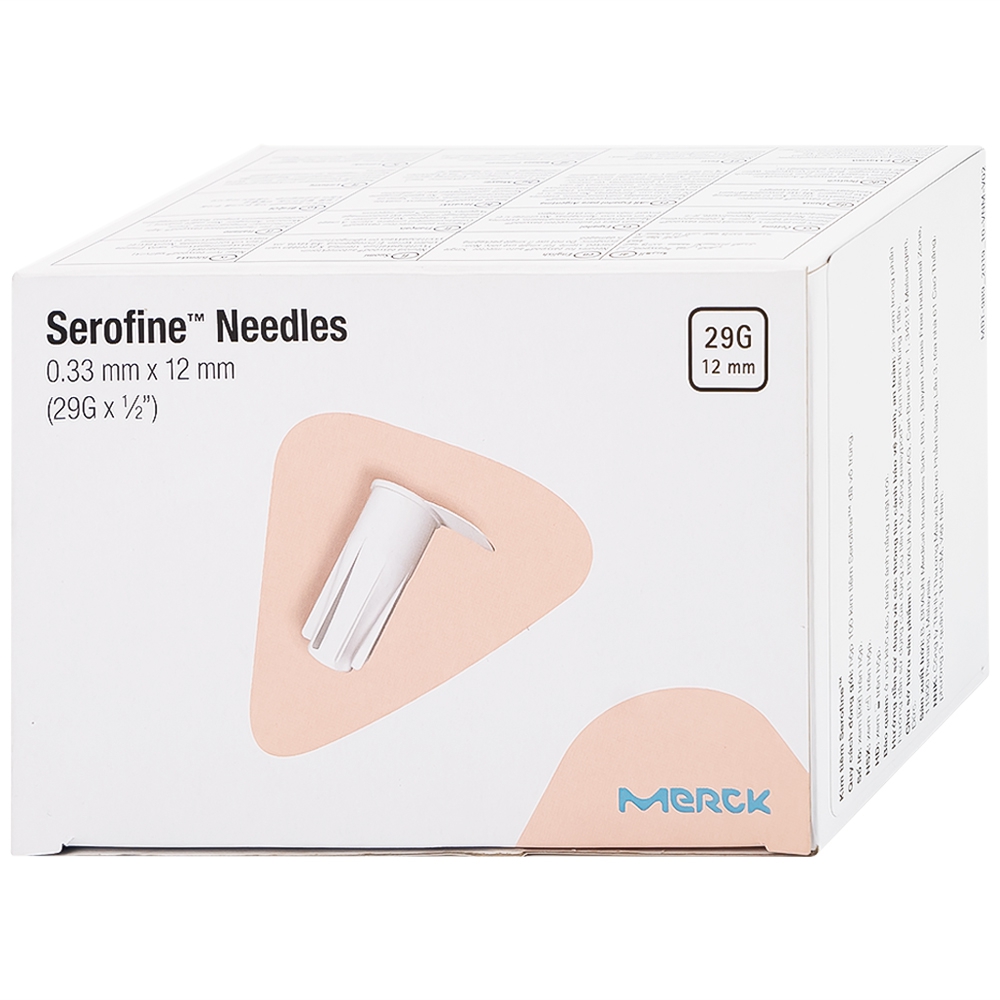 Kim tiêm Serofine Needles 29g Merck dùng cùng bút tiêm tiểu đường trong điều trị tiểu đường (100 cái)