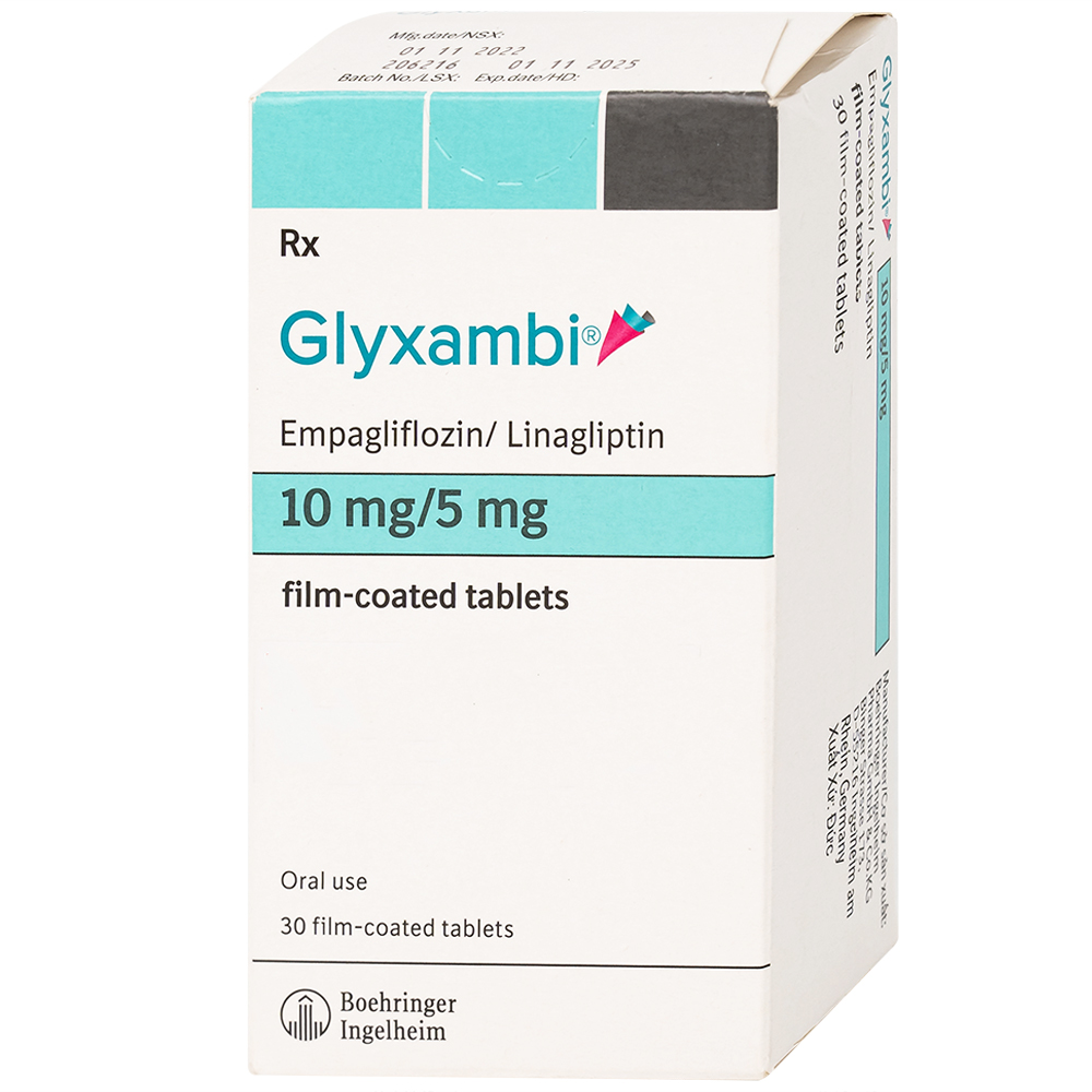 Thuốc Glyxambi 10mg/5mg Boehringer cải thiện kiểm soát đường huyết (3 vỉ x 10 viên)