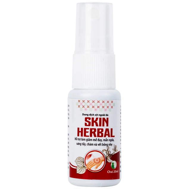 Dung dịch xịt ngoài da Skin Herbal hỗ trợ giảm mày đay, mẩn ngứa, sưng tấy, chàm và vết bỏng nhẹ (20ml).jpg