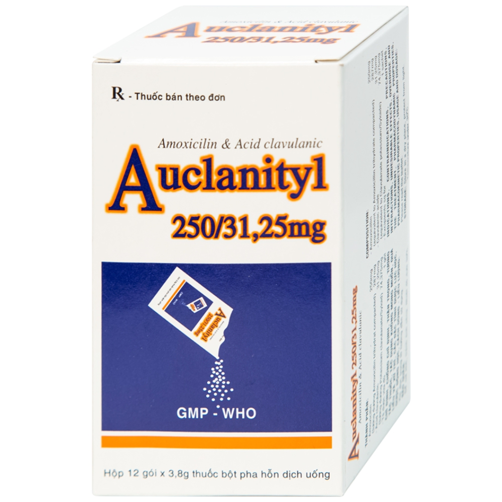 Bột Auclanityl 250/31.25mg Tipharco điều trị nhiễm khuẩn (12 gói x 3,8g) 