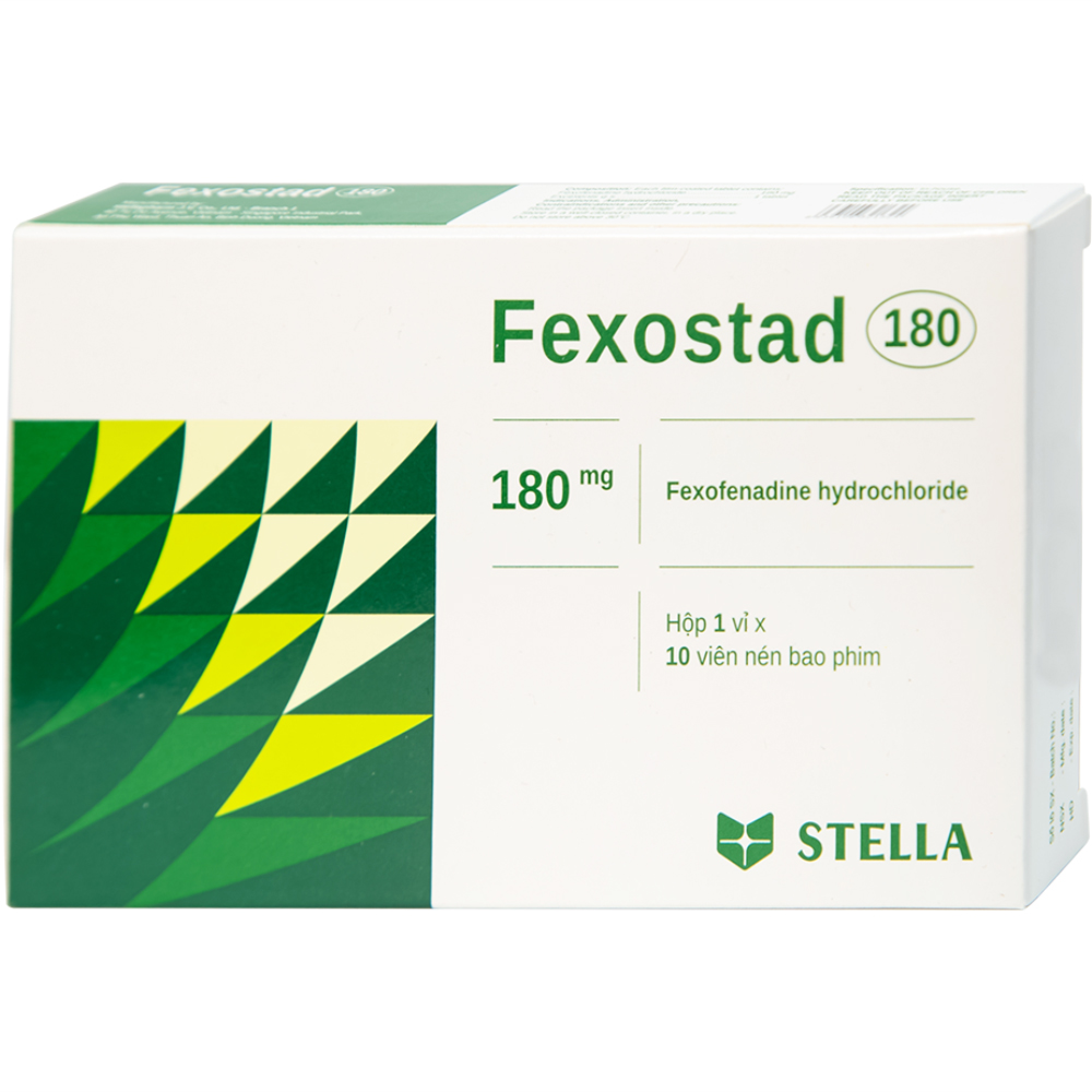 Thuốc Fexostad 180 Stella điều trị viêm mũi dị ứng theo mùa, mày đay vô căn mạn tính (10 viên)