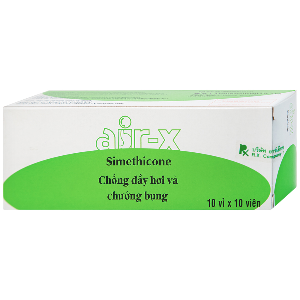 Viên nhai Air-X hương bạc hà chống đầy hơi và chướng bụng (10 vỉ x 10 viên)