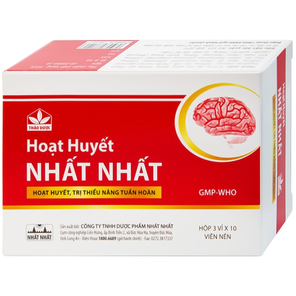 Thuốc Hoạt Huyết Nhất Nhất giúp hoạt huyết, trị thiếu năng tuần hoàn (3 vỉ x 10 viên)