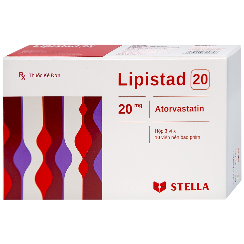 Viên nén Lipistad 20 Stella điều trị tăng cholesterol máu (3 vỉ x 10 viên)