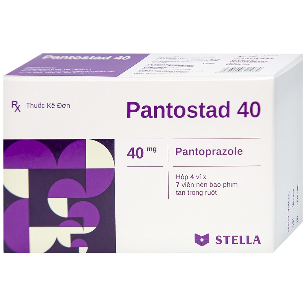 Viên nén Pantostad 40 Stella điều trị trào ngược dạ dày thực quản (4 vỉ x 7 viên)