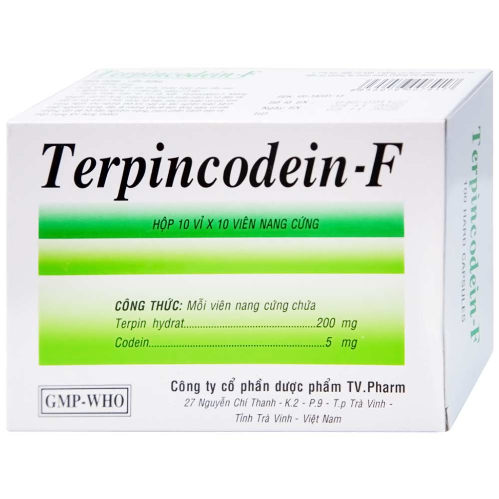 Thuốc Terpincodein-F giảm ho, long đờm (10 vỉ x 10 viên)