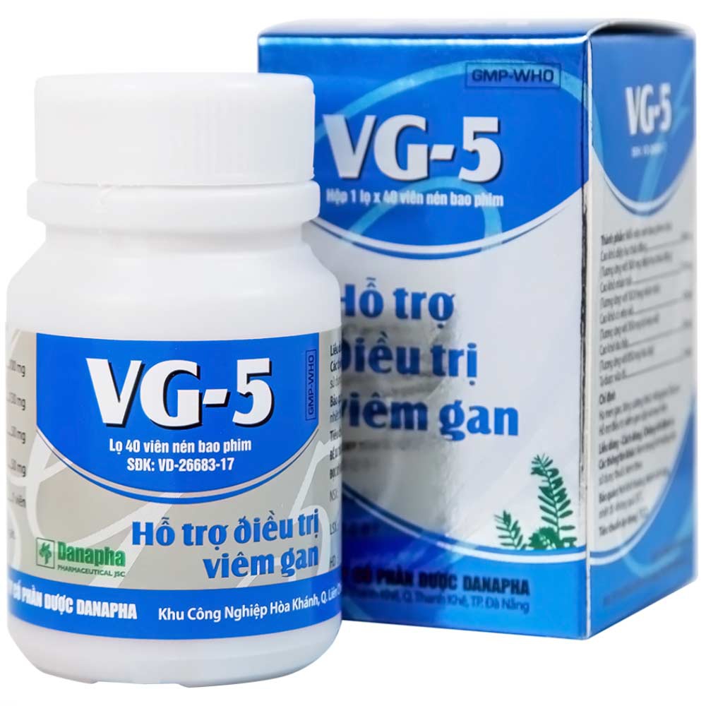 Thuốc VG-5 Danapha điều trị hạ men gan, viêm gan (40 viên) 