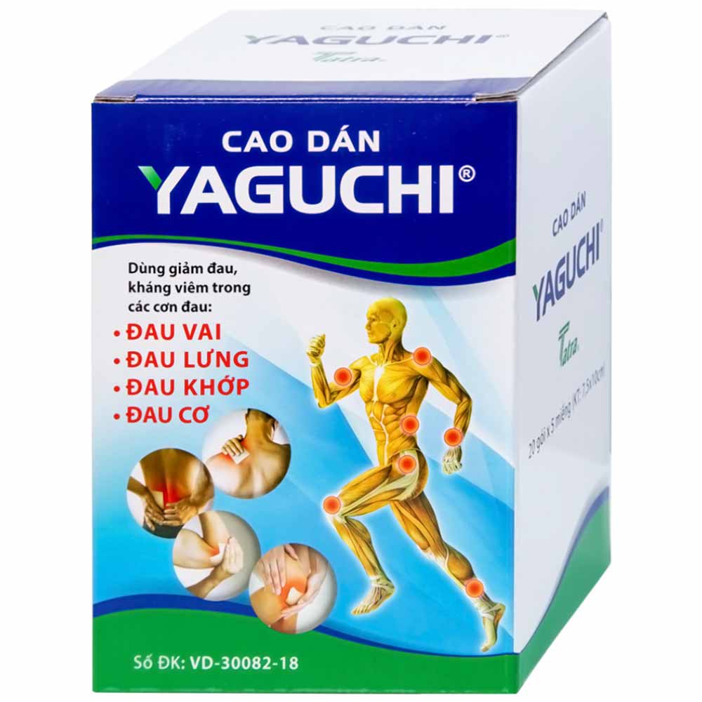 Cao dán Yaguchi Tatra giảm đau, kháng viêm trong các cơn đau vai, đau lưng (5 miếng)