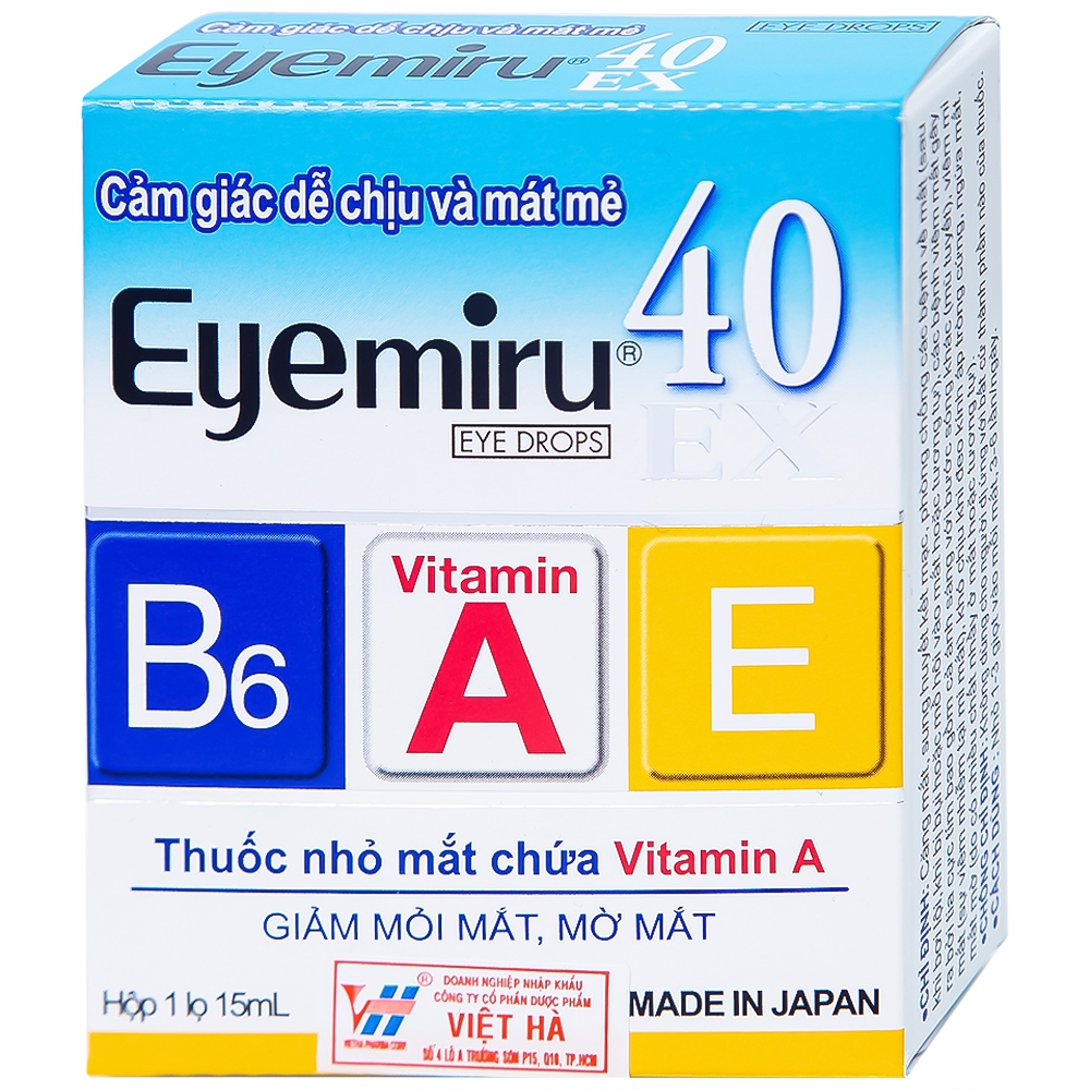 Thuốc nhỏ mắt Eyemiru 40EX Vitamin Eye Drops có hoạt chất gì?
