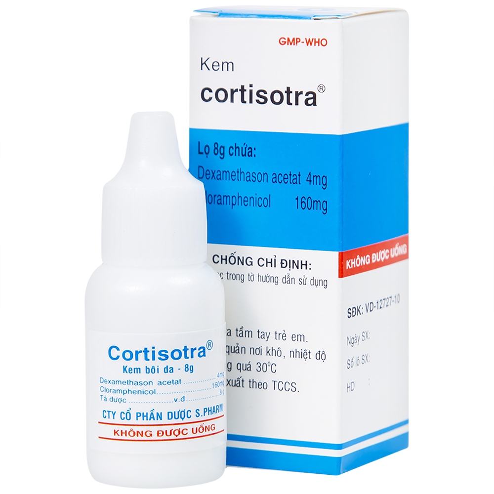 Kem Cortisotra S.Pharm điều trị ngứa do dị ứng, nổi mẩn, mụn trứng cá (8g)