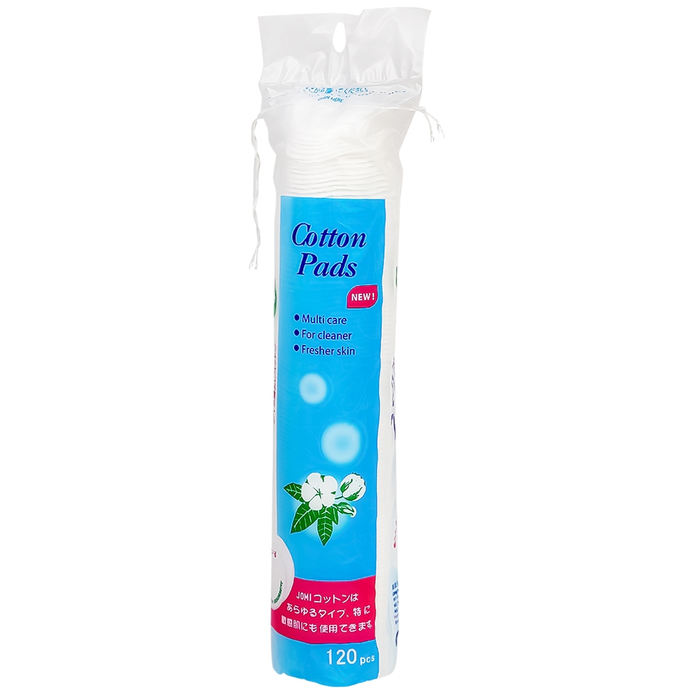 Bông tẩy trang Jomi Cotton Pads siêu thấm, siêu mịn (120 miếng)