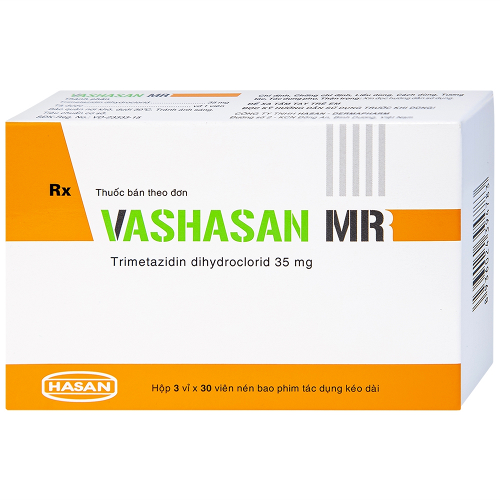 Thuốc Vashasan MR 35 Hasan điều trị đau thắt ngực (3 vỉ x 30 viên)