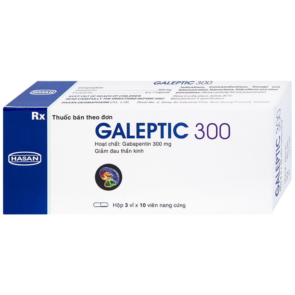 Thuốc Galeptic 300 Hasan điều trị hỗ trợ trong động kinh cục bộ (3 vỉ x 10 viên)