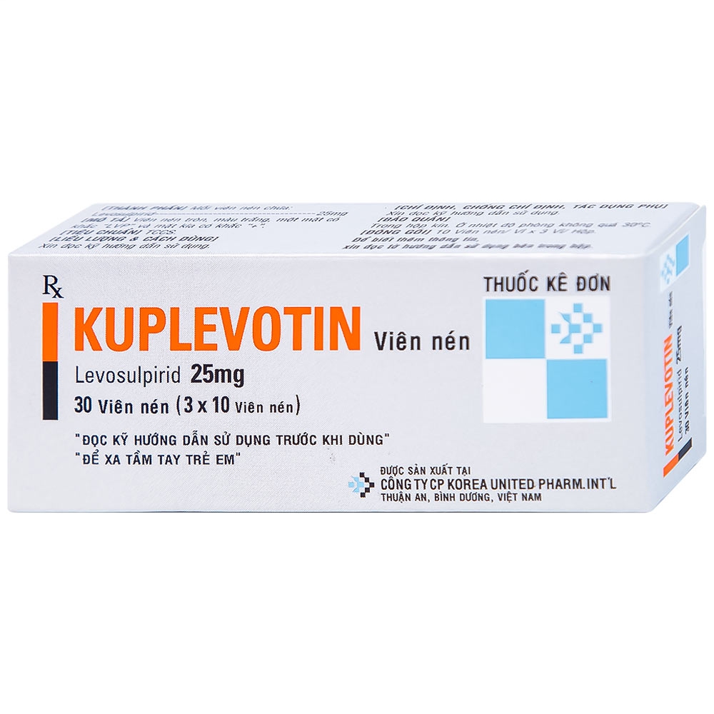 Viên nén Kuplevotin 25mg Korea United điều trị rối loạn tiêu hóa, trướng bụng (3 vỉ x 10 viên) 