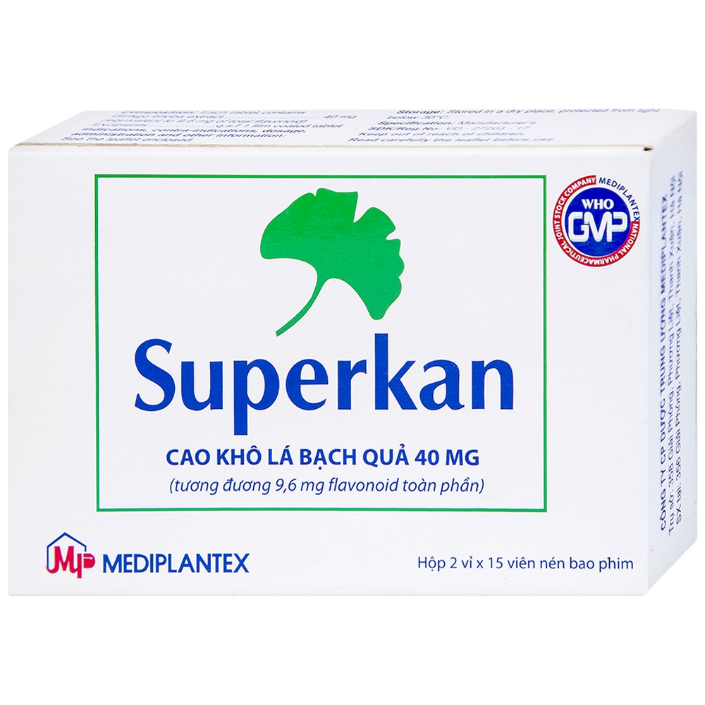 Thuốc Superkan Mediplantex điều trị mất trí nhớ ngắn hạn (2 vỉ x 15 viên)