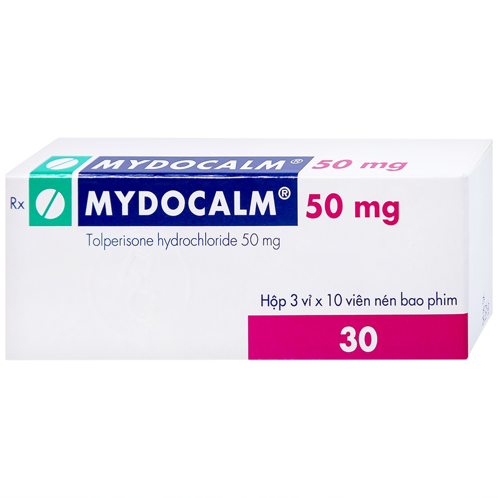 Viên nén Mydocalm 50mg Gedeon điều trị triệu chứng co cứng cơ sau đột quỵ (3 vỉ x 10 viên) 