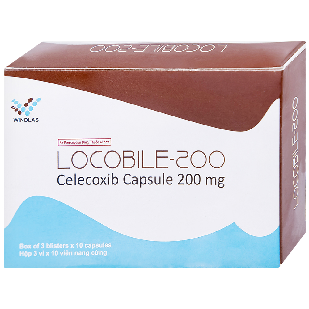 Viên nang cứng Locobile-200 Windlas Biotech điều trị thoái hóa khớp, viêm khớp dạng thấp (3 vỉ x 10 viên)