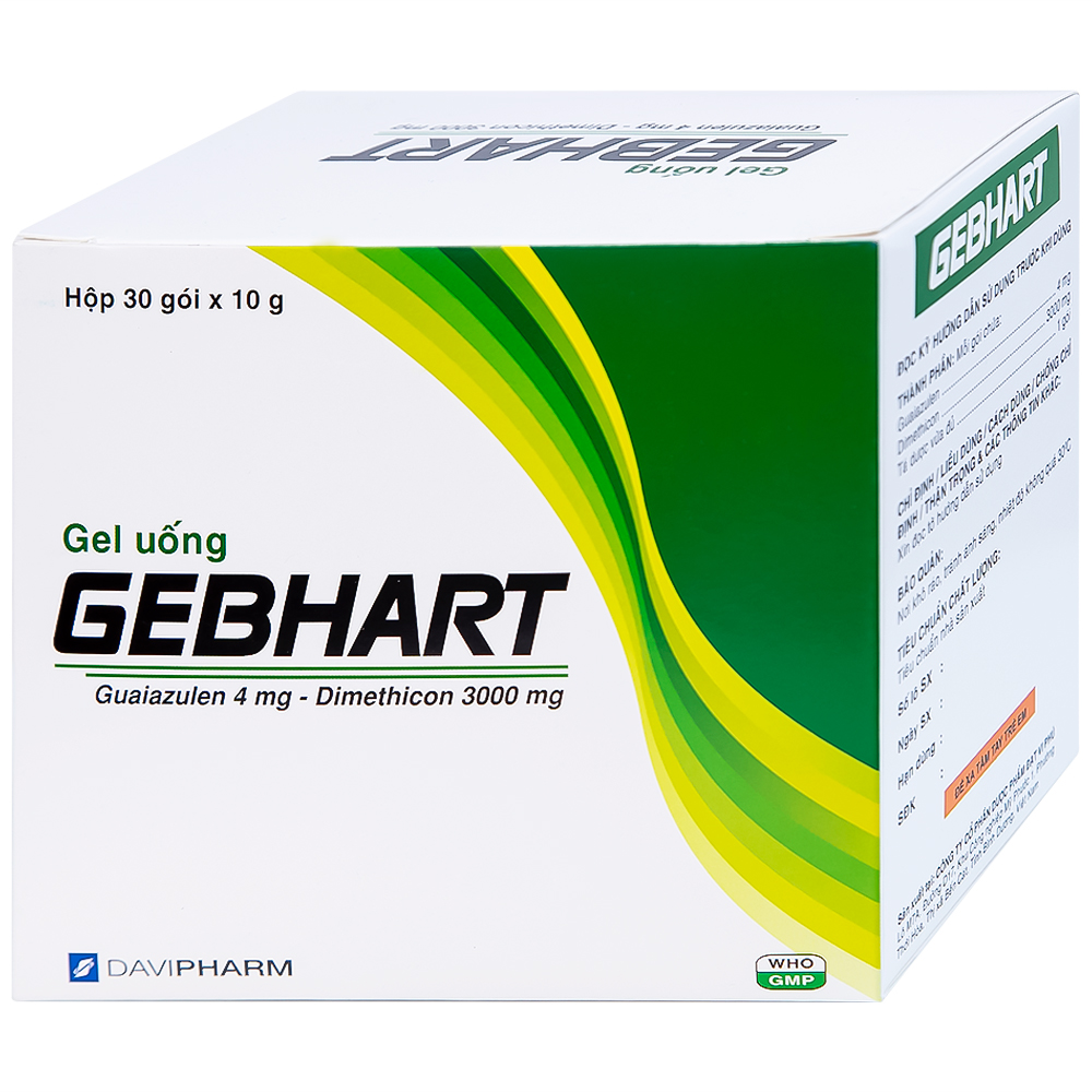 Gel uống Gebhart Davipharm điều trị triệu chứng cơn đau dạ dày (30 gói x 10g)