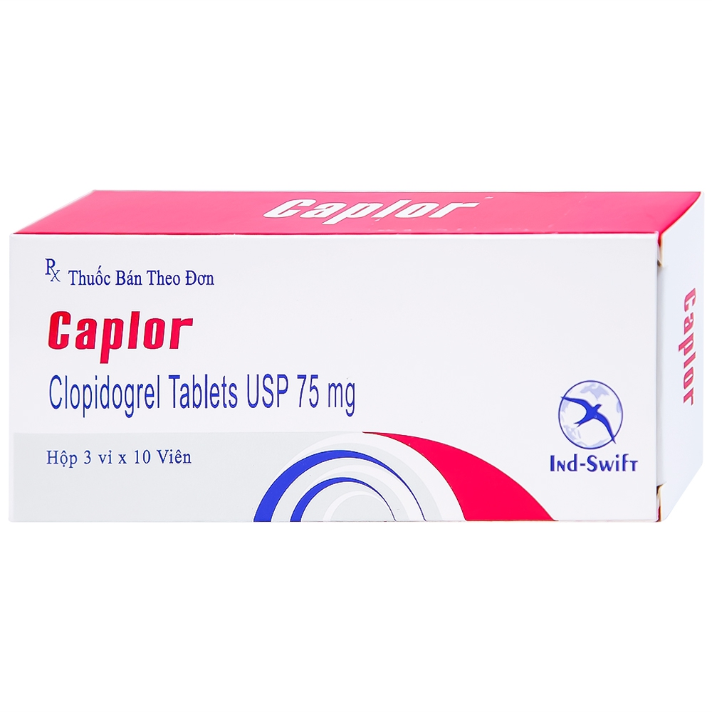 Thuốc Caplor 75mg INd-Swift giảm huyết khối tắc mạch (3 vỉ x 10 viên)