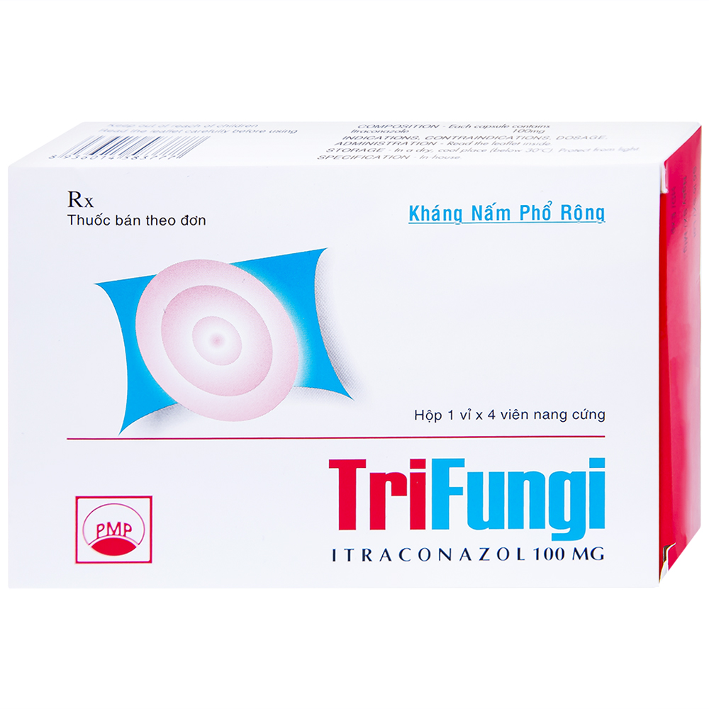 Thuốc Trifungi Pymepharco điều trị nhiễm nấm Candida ở miệng - họng (1 vỉ x 4 viên)