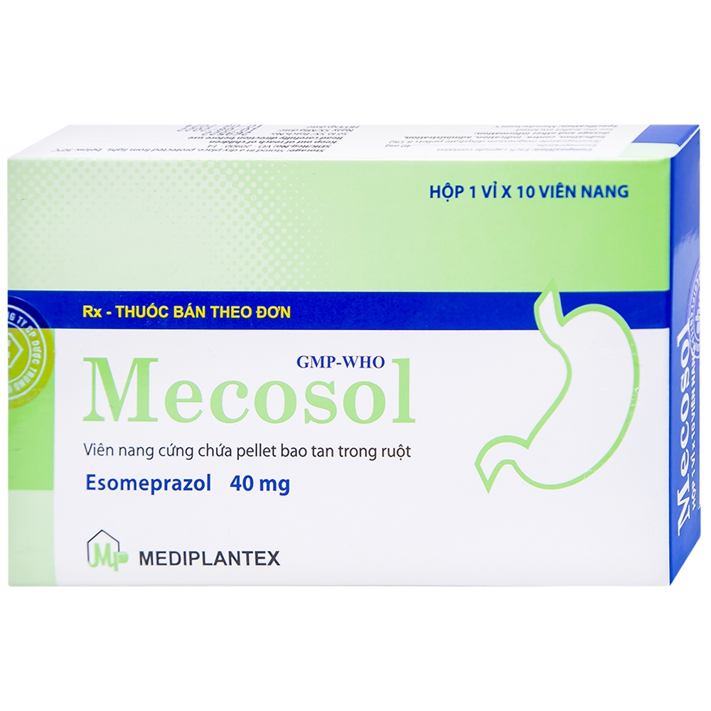 Viên nang cứng Mecosol 40mg Mediplantex điều trị bệnh trào ngược - dạ dày, thực quản (1 vỉ x 10 viên)