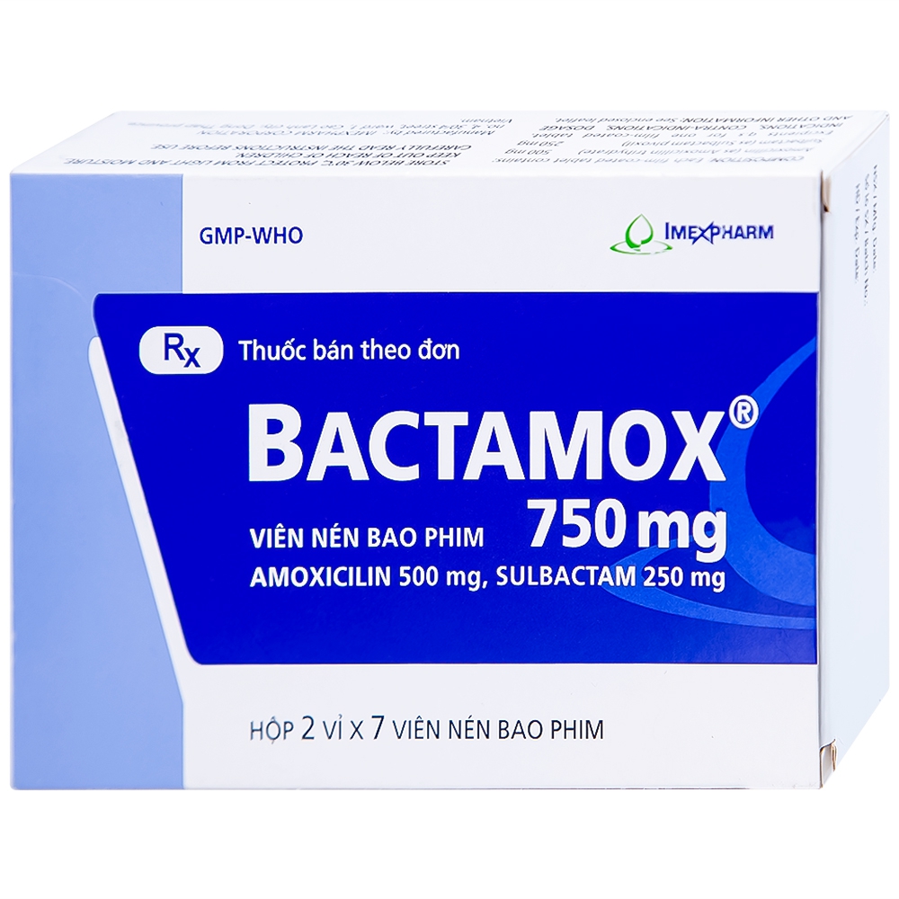 Thuốc Bactamox 750 Imexpharm điều trị nhiễm khuẩn (2 vỉ x 7 viên)