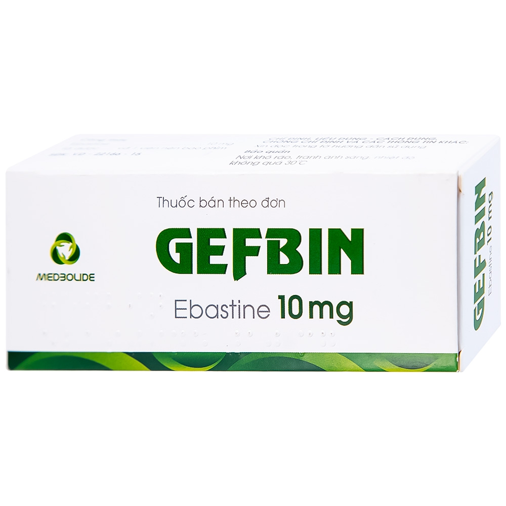 Thuốc Gefbin Medisun điều trị viêm mũi dị ứng, mề đay vô căn mạn tính (3 vỉ x 10 viên)