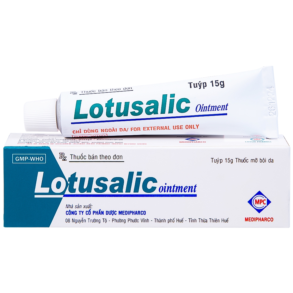 Thuốc mỡ bôi da Lotusalic Medipharco giảm các biểu hiện viêm của bệnh da dày sừng và bệnh da khô (15g)