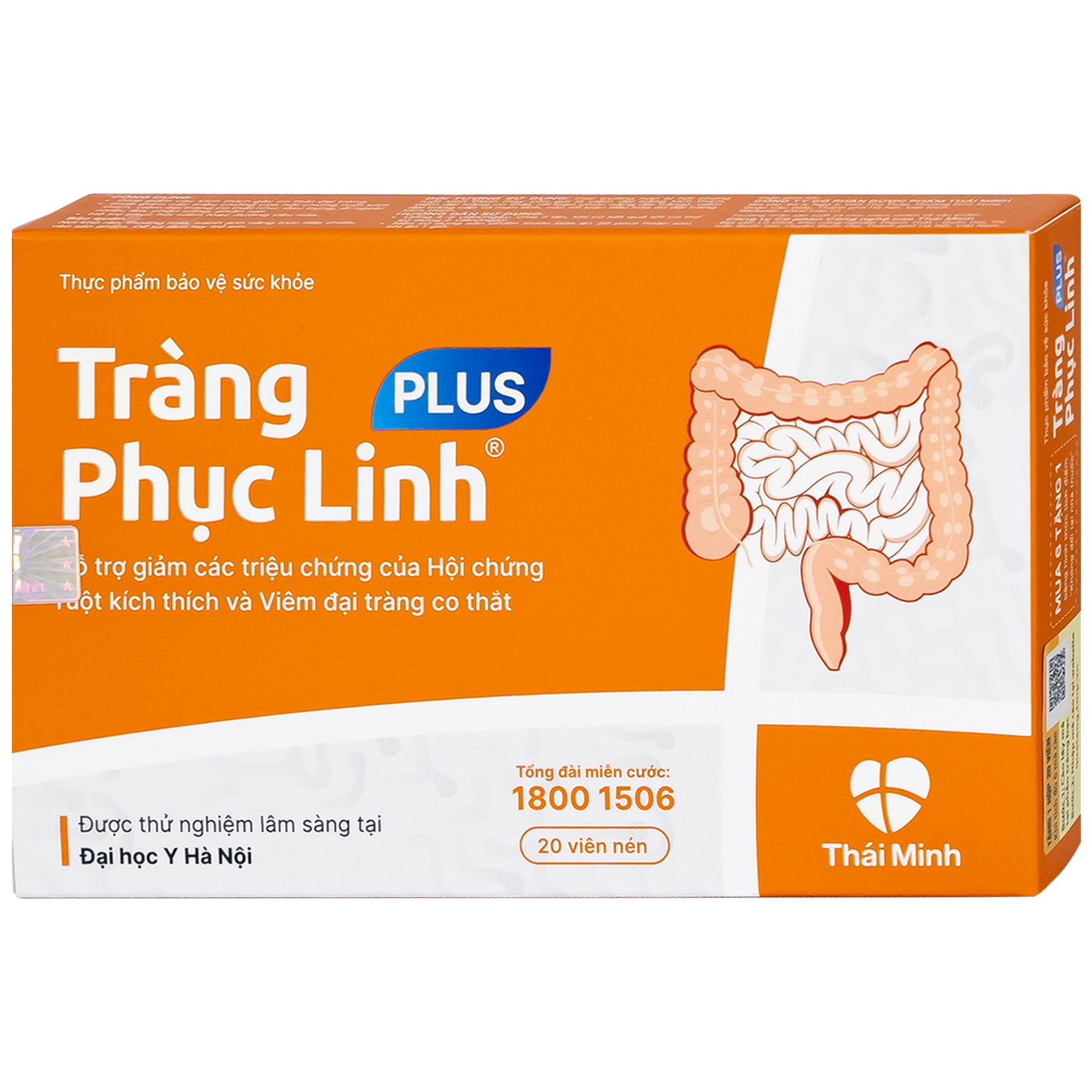 Viên uống Tràng Phục Linh Plus Thái Minh hỗ trợ giảm các triệu chứng của hội chứng ruột (2 vỉ x 10 viên)