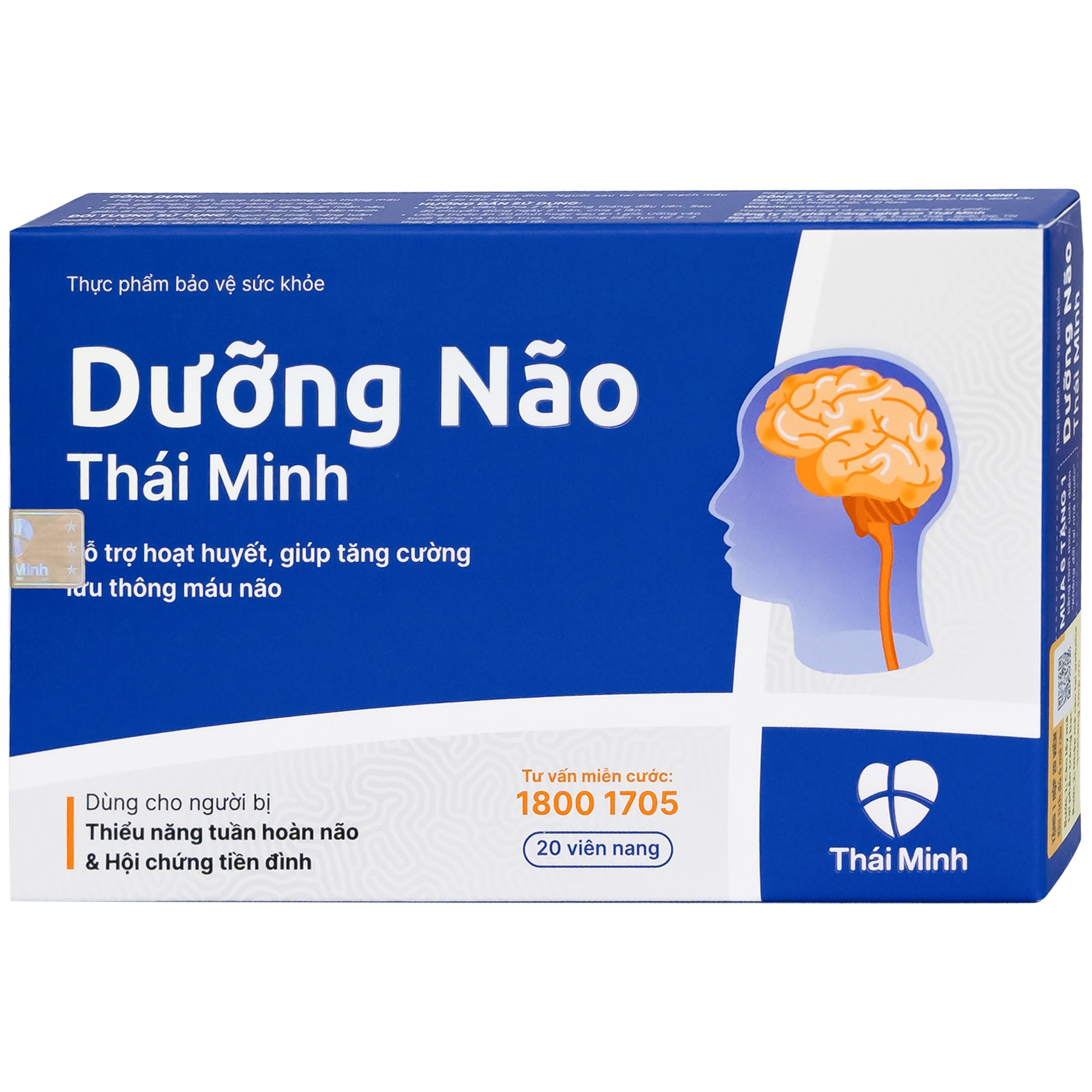 Viên uống Dưỡng Não Thái Minh hỗ trợ hoạt huyết, tăng cường lưu thông máu não (2 vỉ x 10 viên)