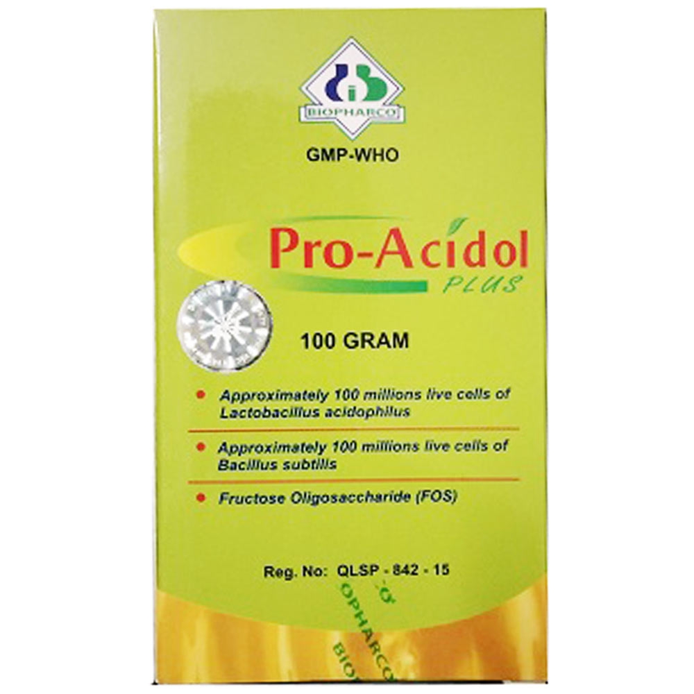 Thuốc Pro-Acidol Plus 100g Biopharco hỗ trợ điều trị rối loạn tiêu hóa 