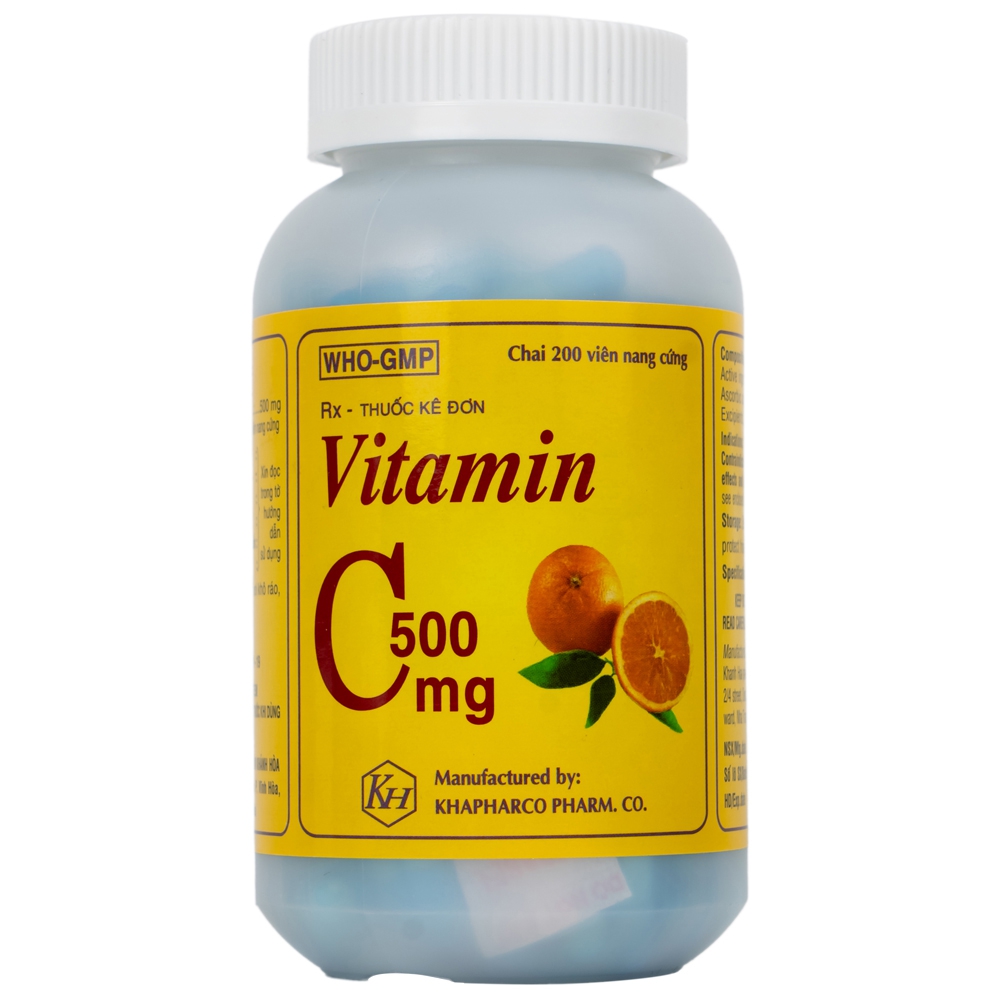 Thuốc Vitamin C 500mg Khapharco dự phòng và điều trị bệnh Scorbut (200 viên)