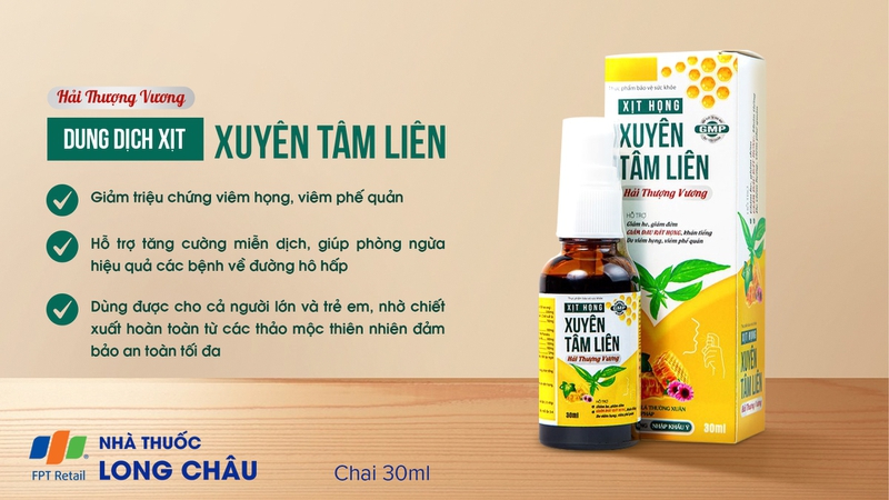 Cách sử dụng xịt họng xuyên tâm liên có nuốt được không ?