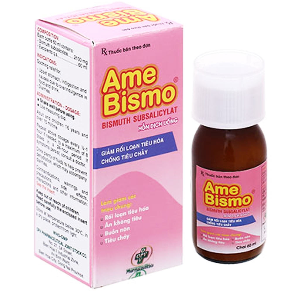 Hỗn dịch uống Ame Bismo OPV giảm rối loạn tiêu hóa, chống tiêu chảy (60ml)