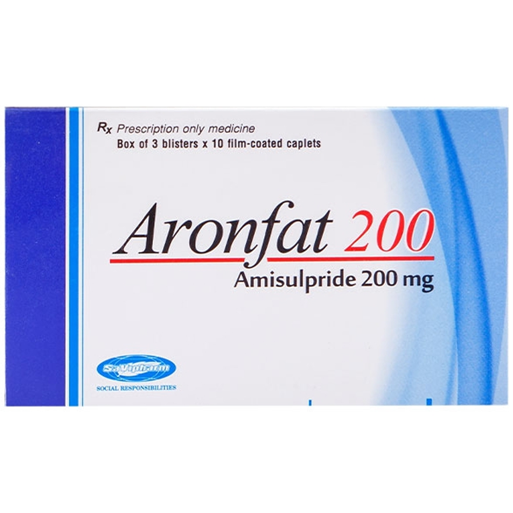 Thuốc Aronfat 200 Savi điều trị tâm thần phân liệt cấp tính và mạn tính (3 vỉ x 10 viên)