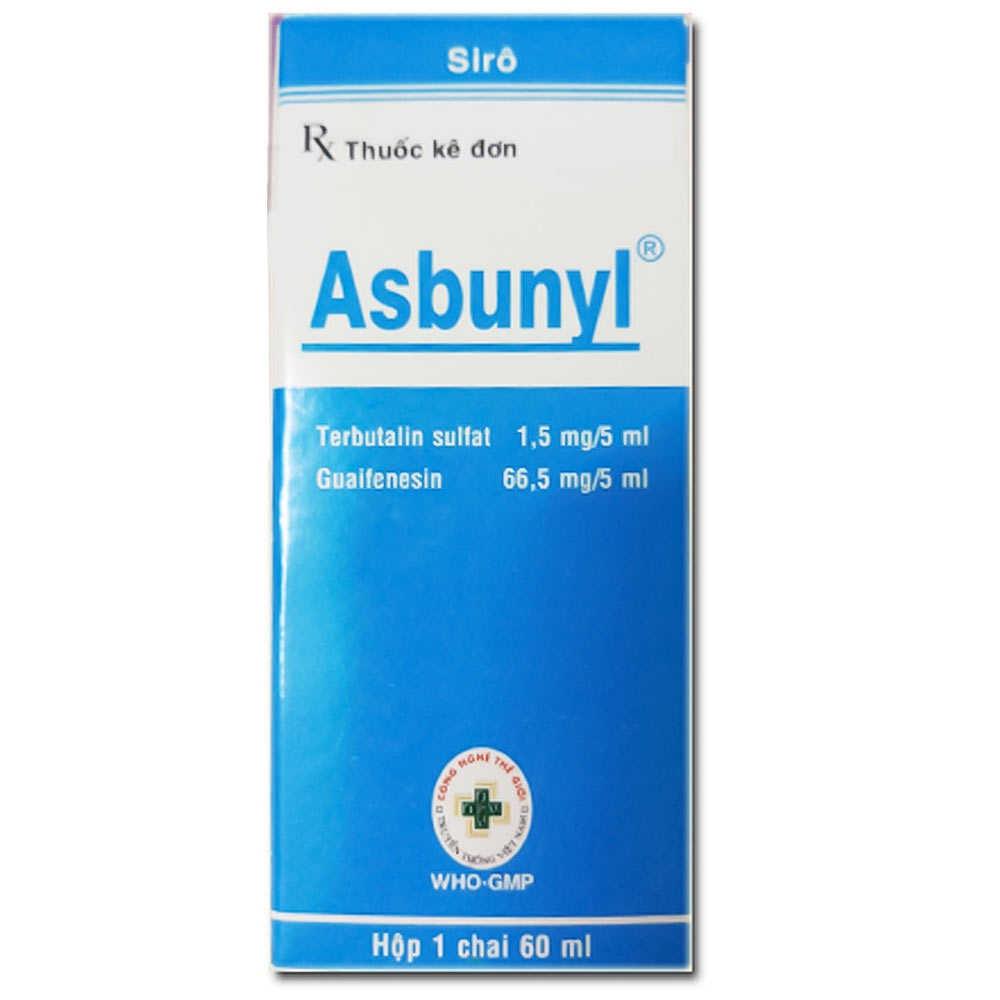 Siro Asbunyl OPV điều trị ho do hen phế quản, viêm phế quản, khí phế thủng (60ml)