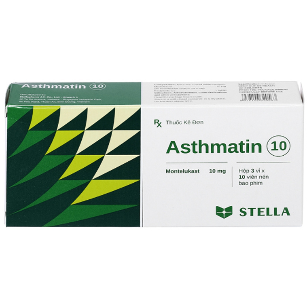 Thuốc Asthmatin 10 Stella phòng và điều trị hen suyễn, giảm viêm mũi dị ứng (3 vỉ x 10 viên)