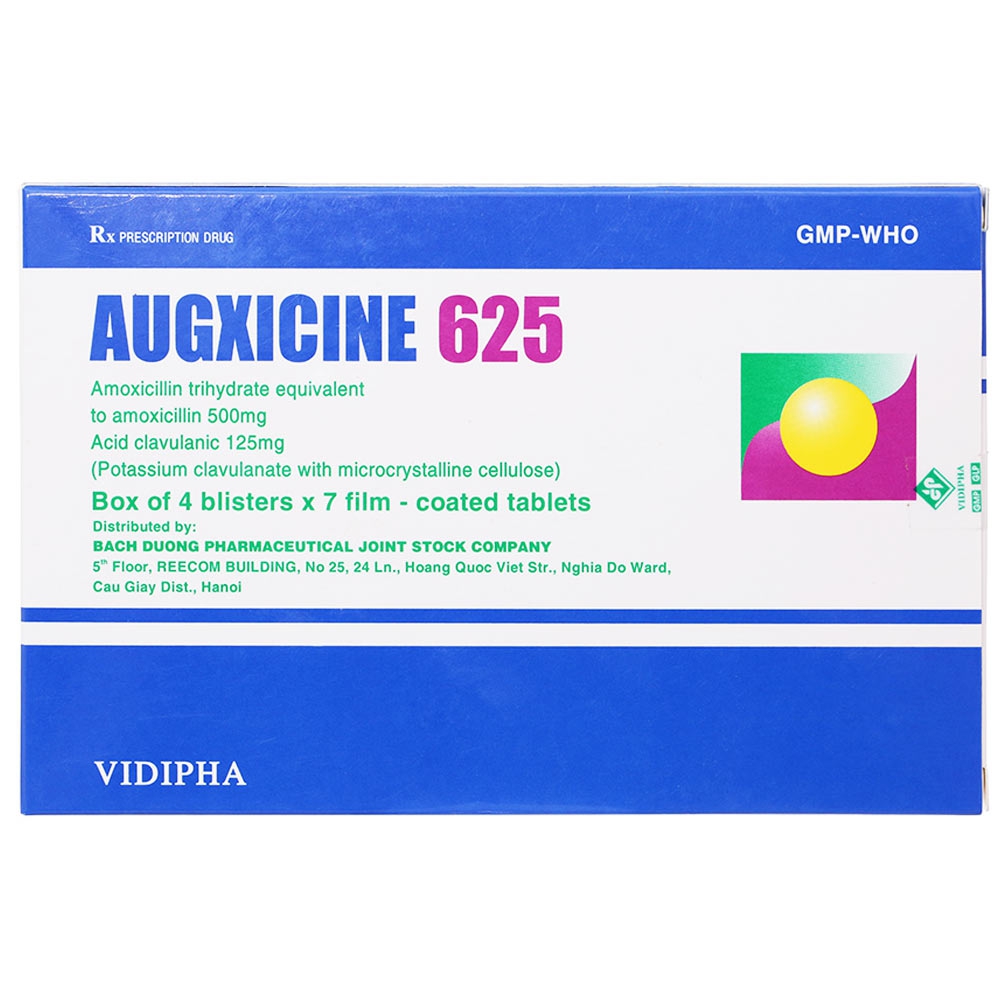 Thuốc Augxicine 625 điều trị nhiễm khuẩn (4 vỉ x 7 viên)