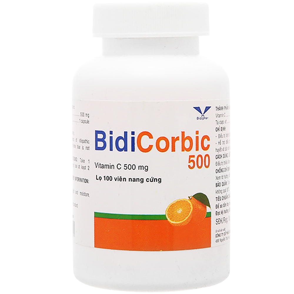 Thuốc BidiCorbic 500 Bidiphar bổ sung Vitamin C (100 viên)