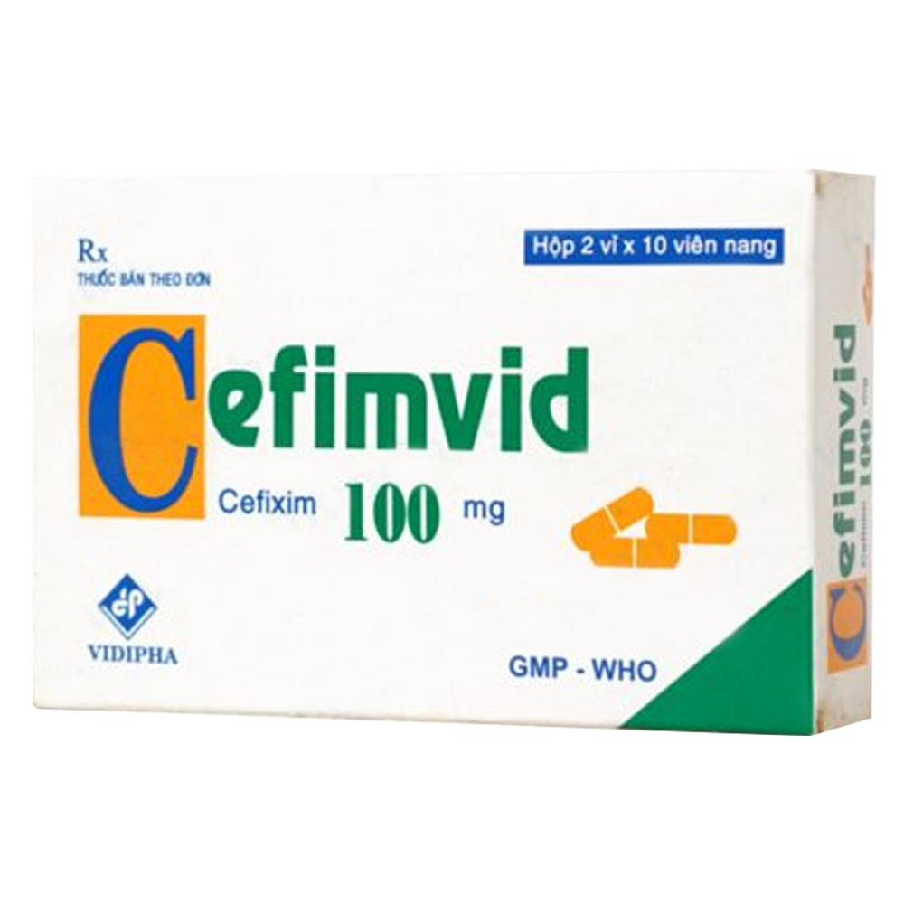 Thuốc Cefimvid 100mg Vidipha điều trị nhiễm khuẩn (2 vỉ x 10 viên)