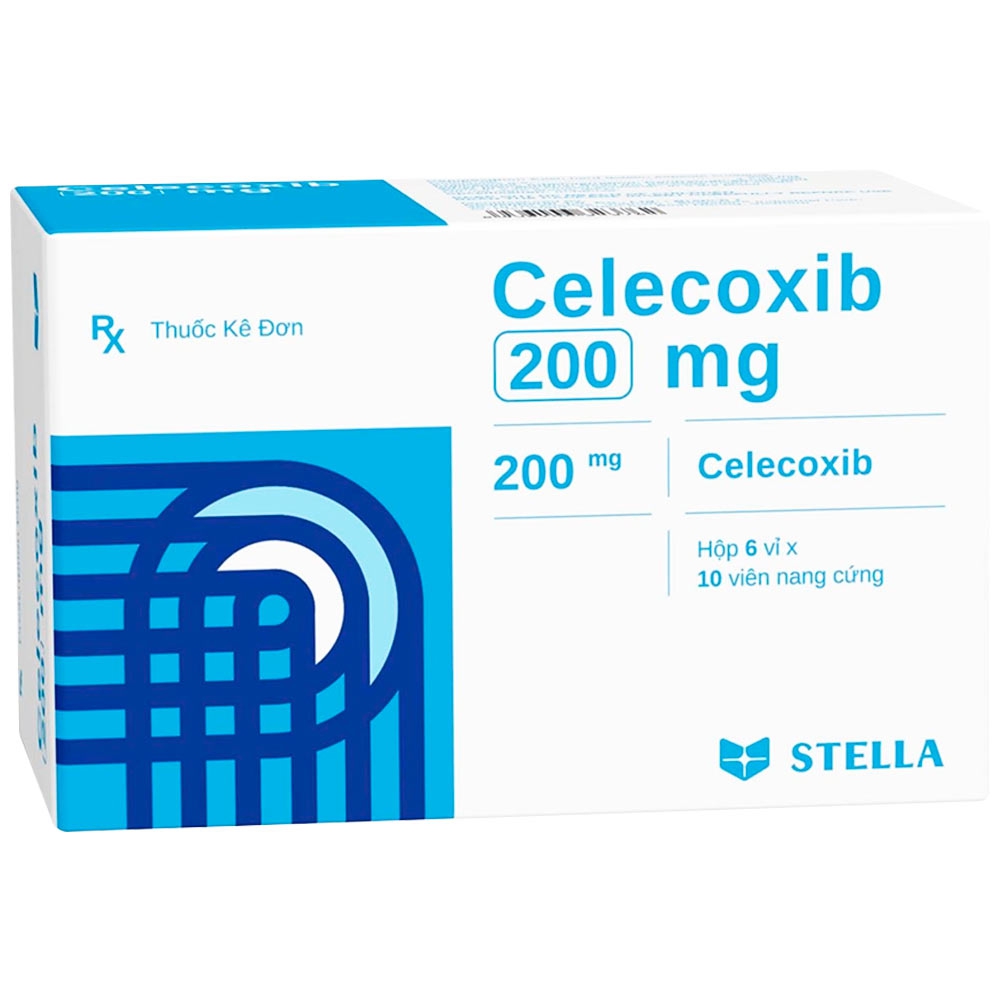 Thuốc Celecoxib 200mg Stella điều trị triệu chứng của thoái hóa khớp, viêm khớp dạng thấp (6 vỉ x 10 viên)